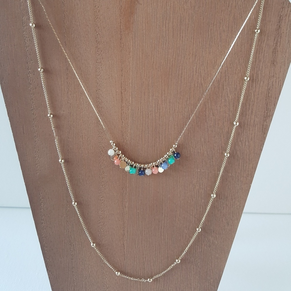 Layered Multi-Color Necklace - Picture 2 of 2